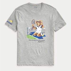 Polo Ralph Lauren US Open Bear Cotton Custom T Shirt Grey 2021 RARE  Sz L